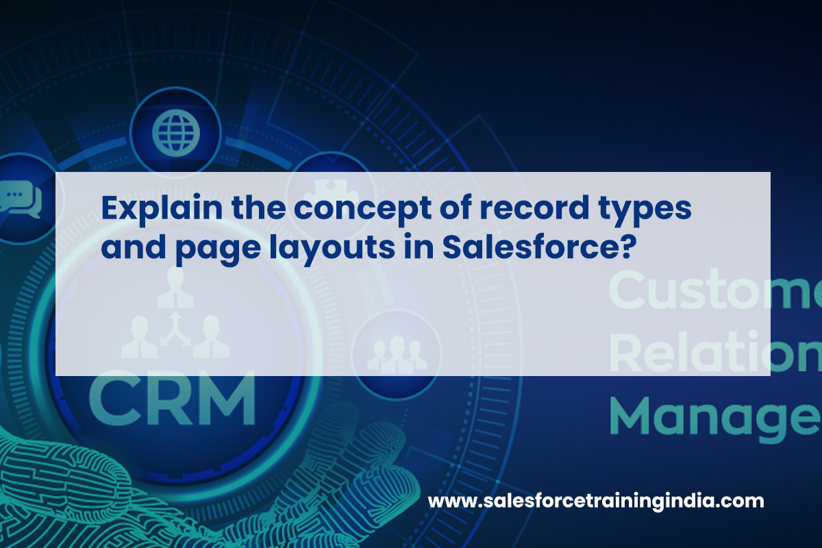Explain the concept of record types and page layouts in Salesforce.